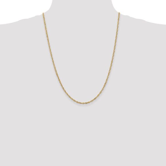2mm, 14k Yellow Gold, Singapore Chain Necklace, 24 Inch - Picture 2 of 8